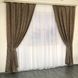 Мраморные жаккардовые шторы кофейного цвета 2шт. 150х270 с белым шифоновым тюлем 400х270, на тасьме (SHTN-M23-6) фото 4