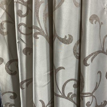 Жакардова шторна тканина "вензель" світло-бежевого кольору на метраж (M32-1) фото