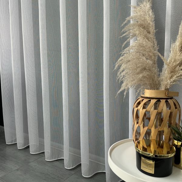 Турецький тюль антикіготь білий 500х270, люверси фото