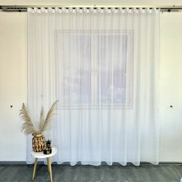 Турецький шифоновий тюль білий 300х270 тасьма фото