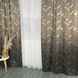 Жаккардовые шторы "геометрия" коричневого цвета 2шт. 150х270 с белым шифоновым тюлем 400х270, на тасьме (SHTN-K1-1) фото 5