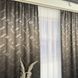 Жаккардовые шторы "геометрия" коричневого цвета 2шт. 150х270 с белым шифоновым тюлем 400х270, на тасьме (SHTN-K1-1) фото 7