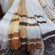 Коричневая тюль сетка золотистого цвета с коричневой вышивкой на метраж (132-2) фото 5