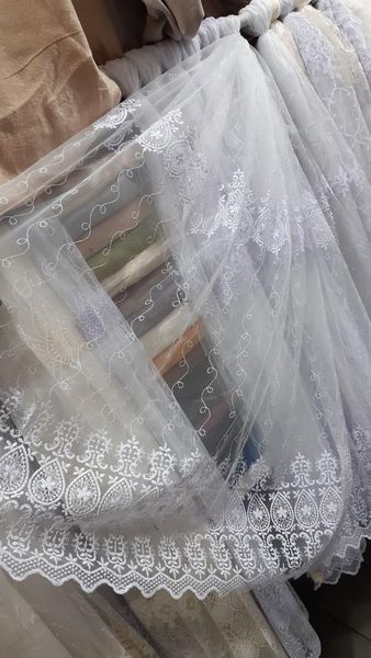 Тюль коротка на метраж біла, висота 1,6 м ( 876)