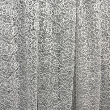 Жаккардовая гипюр ткань молочного цвета рулоном (R1283)