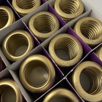 Люверси двосторонні для штор матові золотого кольору 35 мм упаковка 100 шт (FU-L6)