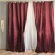 Жаккардовые шторы бордового цвета 2шт. 150х270 с белым шифоновым тюлем 400х270, на тасьме (SHTN-C33-7) фото 9