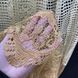 Коричневая тюль сетка золотистого цвета с коричневой вышивкой рулоном (131-2)