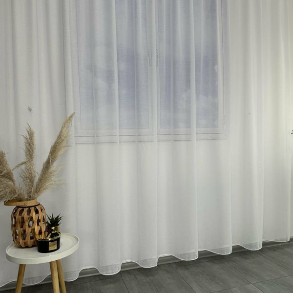 Турецький тюль батист з люрексом білий 500х270, тасьма