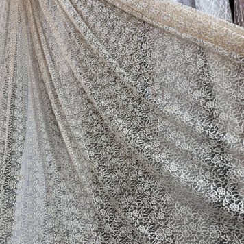 Жакардова гіпюр тканина персикового кольору рулоном (R1373)
