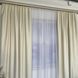 Матові атласні блекаут штори молочного кольору 2шт. 150х270 з білим шифоновим тюлем 400х270, на тасьмі (SHTN-M30-3) фото